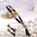 Black tassels mala with tassels earrings Product Image